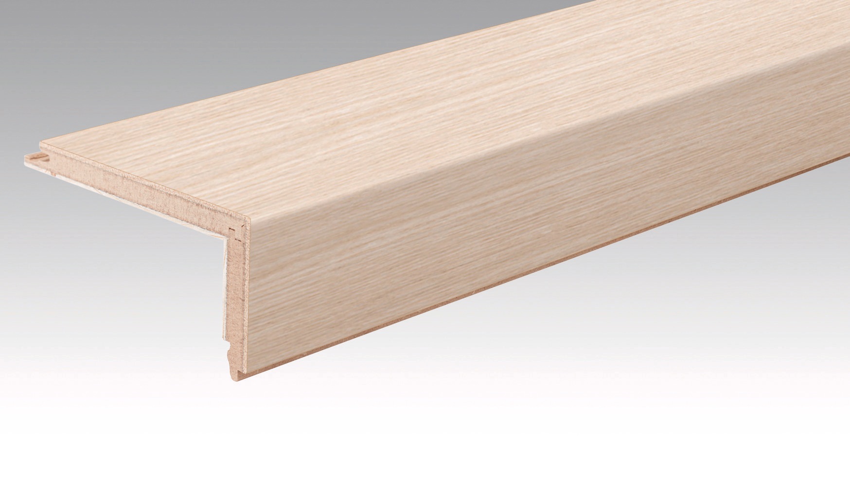 NEZ DE MARCHE PARQUET Chêne authentique blanc cérusé 9003 | brossé L=2150 l=108 e=60