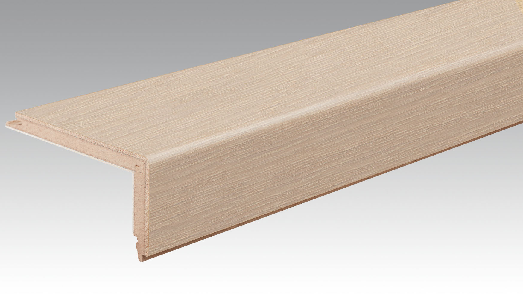 NEZ DE MARCHE PARQUET Chêne animé blanc crème 9014 | brossé L=2150 l=108 e=60