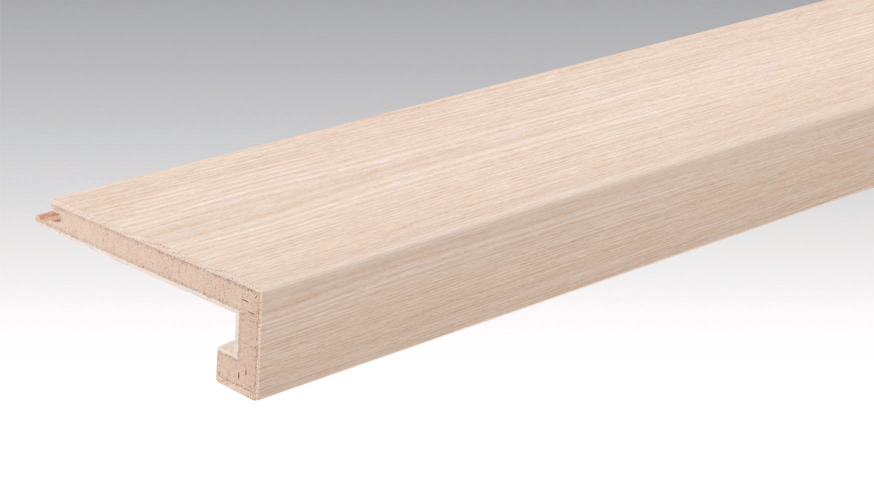 NEZ DE MARCHE PARQUET Chêne authentique blanc cérusé 9003 | brossé L=2150 l=108 e=40
