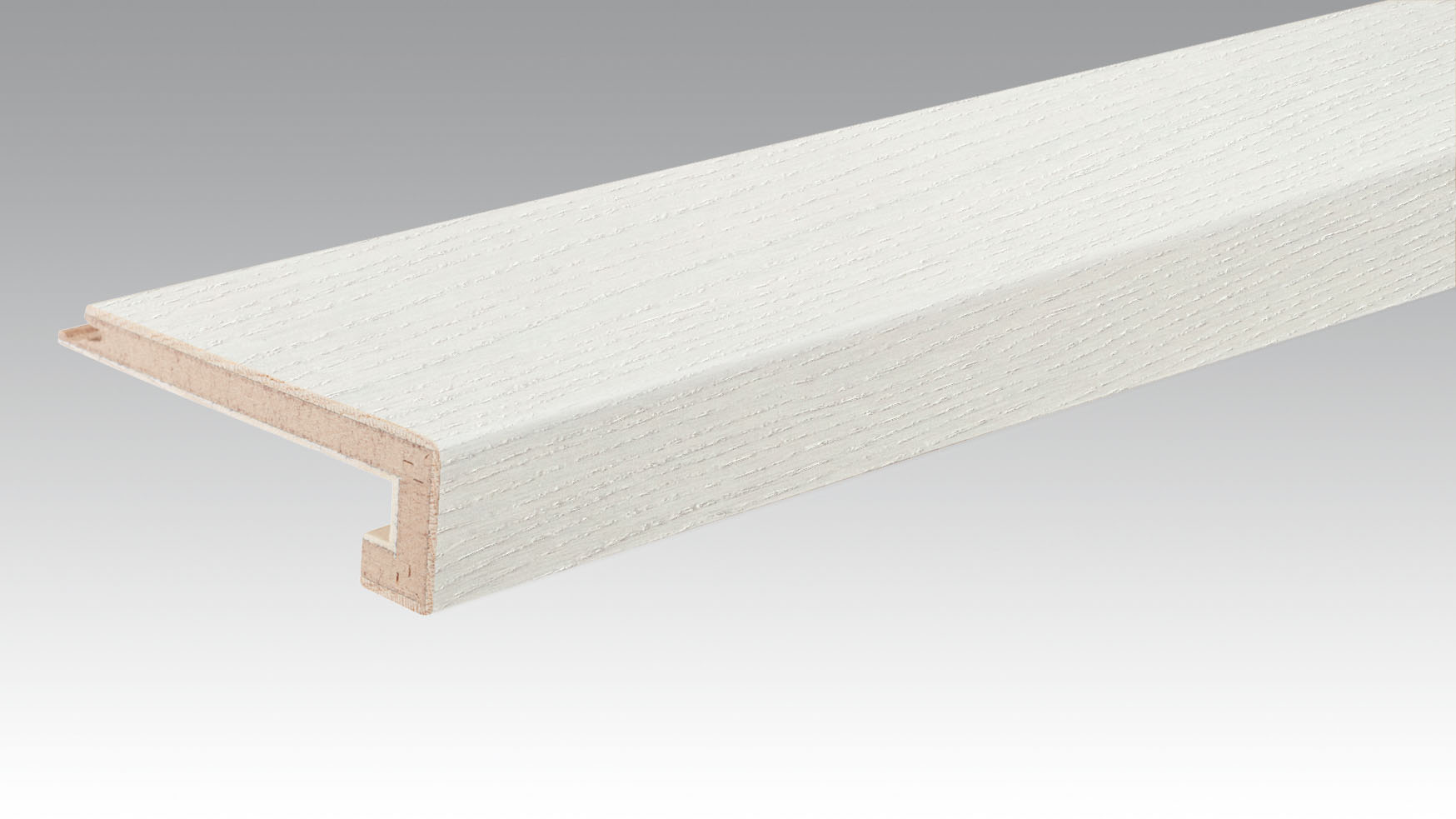 NEZ DE MARCHE PARQUET Chêne harmonieux blanc polaire 9008 | brossé L=2150 l=108 e=40