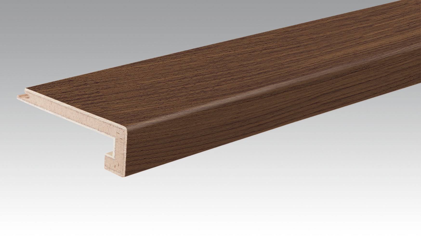 NEZ DE MARCHE PARQUET Noyer d'Amérique animé 9009 | brossé L=2150 l=108 e=40