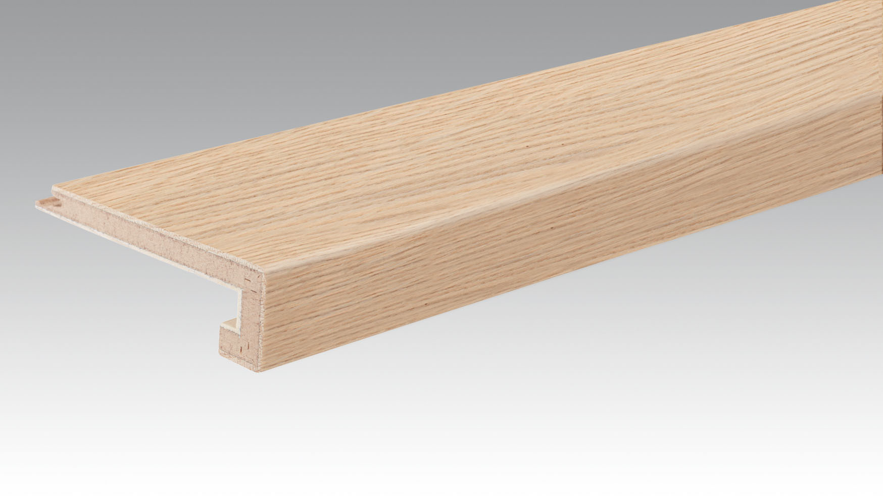 NEZ DE MARCHE PARQUET Chêne autehntique blanc crème 9017 | brossé L=2150 l=108 e=40