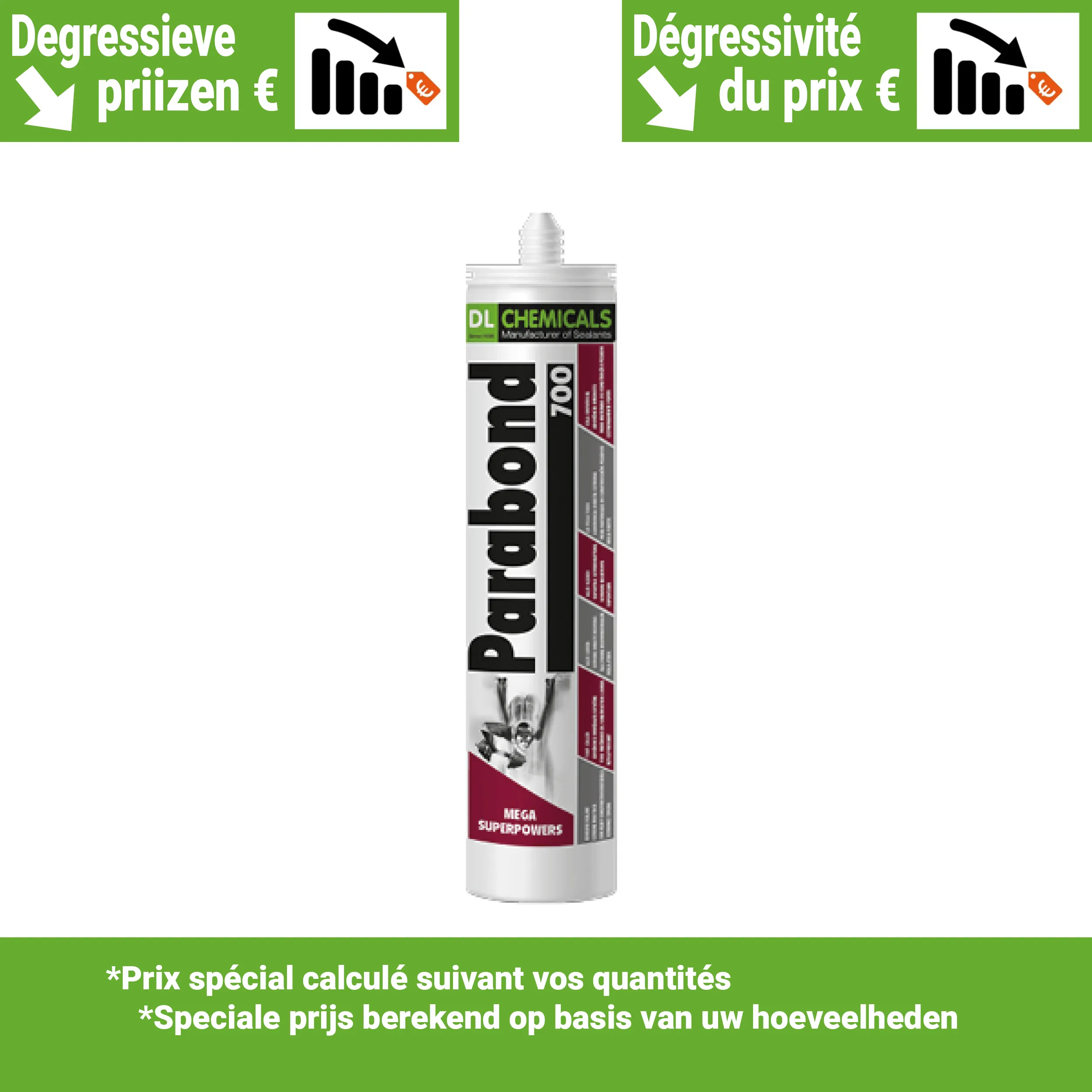Parabond 700 Blanc - 290ml - Colle de montage universelle (25pc/boite prix dégressif)