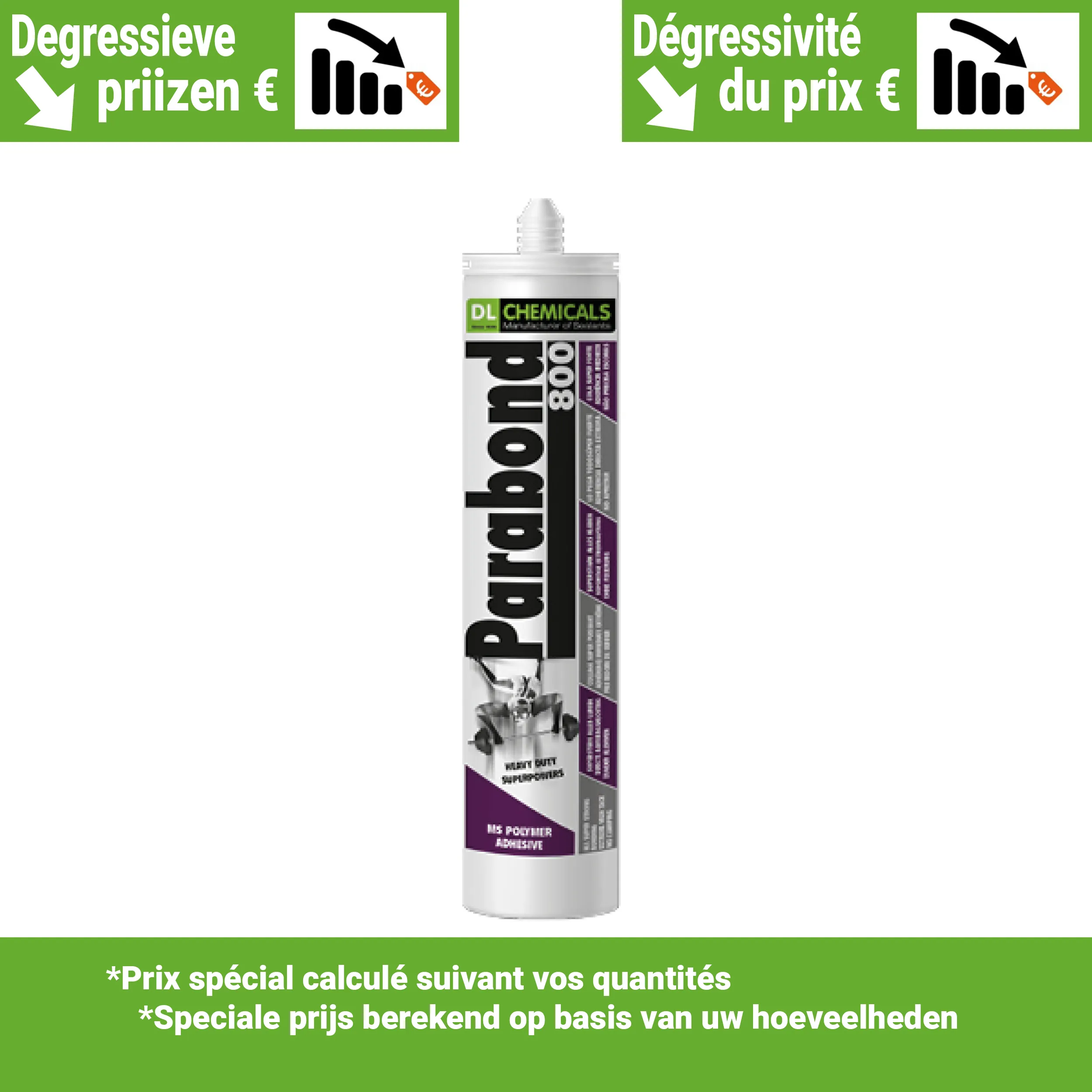 Parabond 800 Noir - 290ml - Colle de montage universelle (12pc/boite prix dégressif)