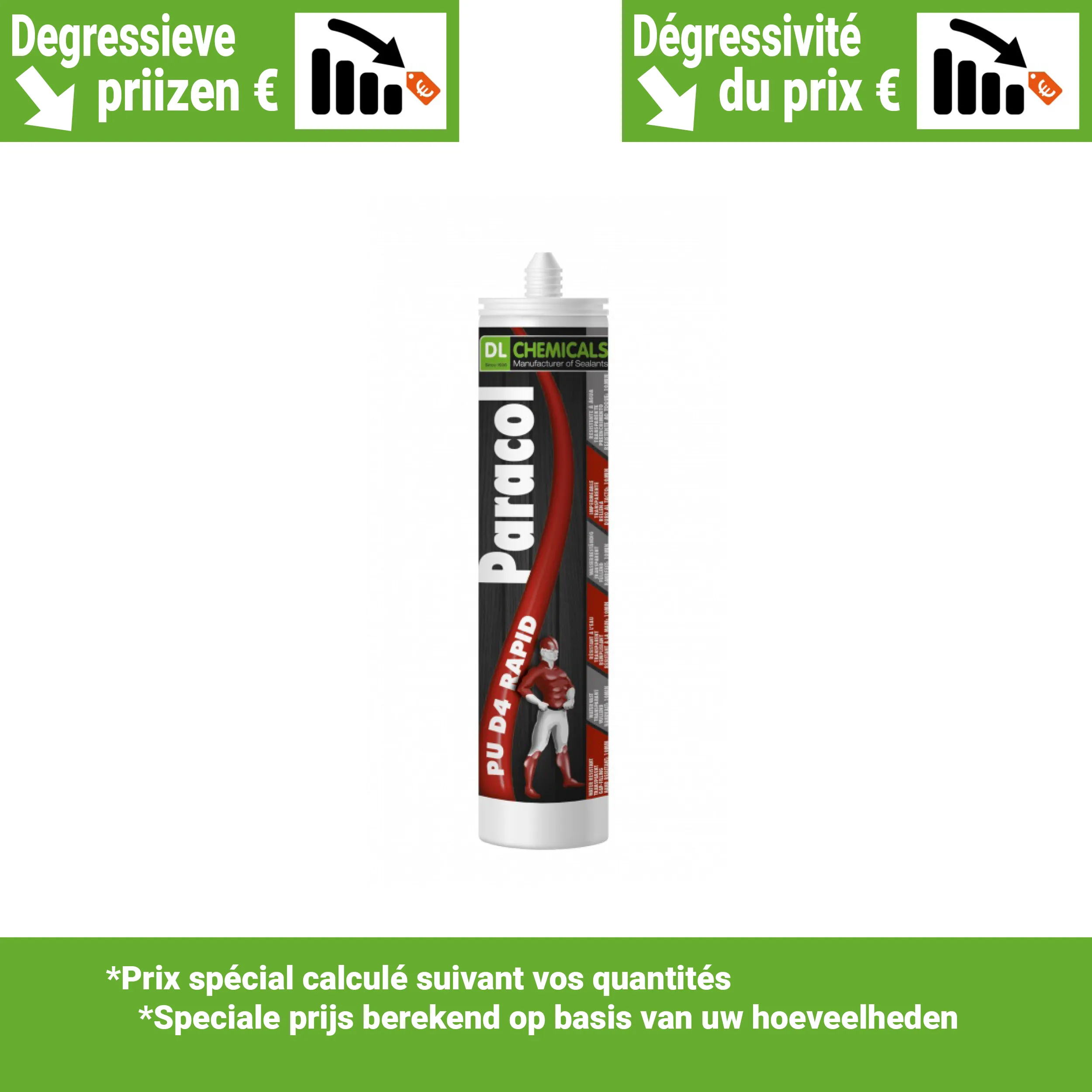 PARACOL PU D4 RAPID - 310 ml - Colle PU à durcissement rapide
