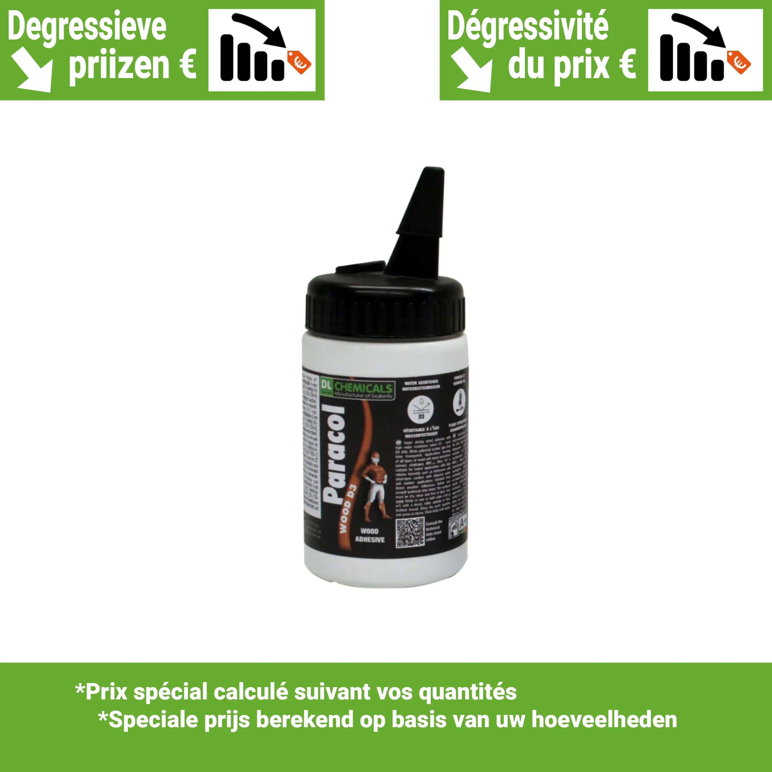 PARACOL WOOD D3 - 750 gr - Colle à bois blanche
